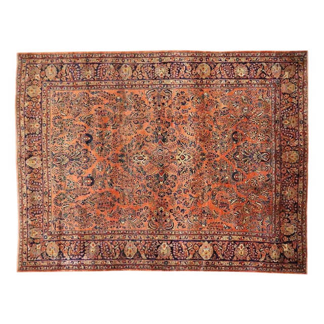 Antique Middle Eastern Saroug Rug For Sale