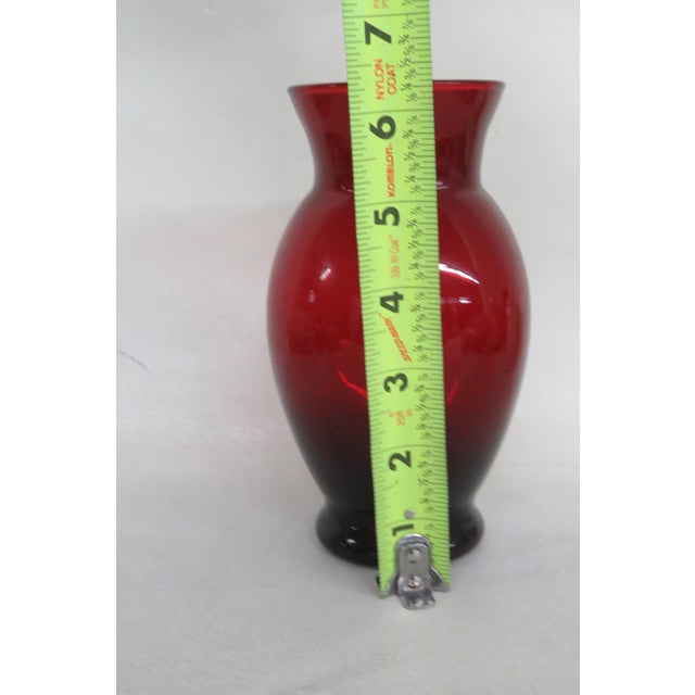 Mid-Century Modern Mid Century Anchor Hocking Depression Glass Ruby Red Vase 4399b For Sale - Image 3 of 8