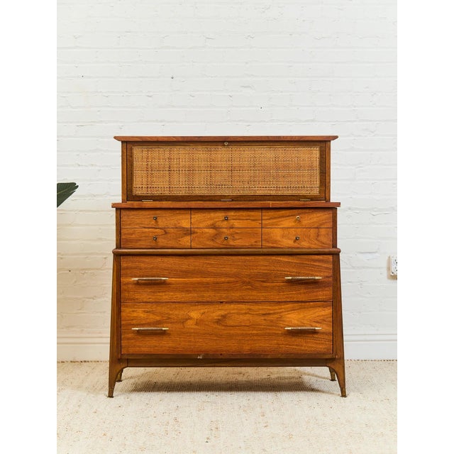 Mid-Century Modern Mid 20th Century Styled After Kent Coffey Highboy Dresser For Sale - Image 3 of 12