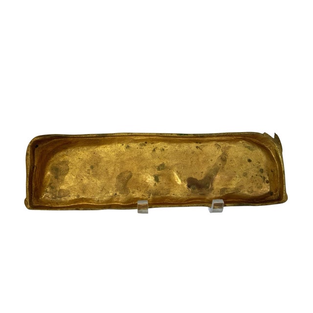 Rare Antique French Art Nouveau Signed Gilt Bronze Swan Pen Tray by G. Huygens, 12" Made in France 1895-1910 For Sale - Image 4 of 4
