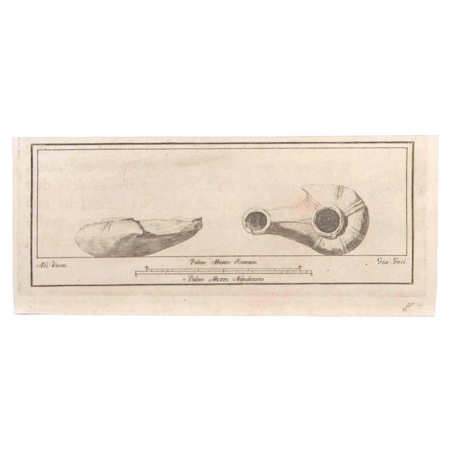 Niccolò Vanni, Oil Lamp, Etching, 18th Century For Sale