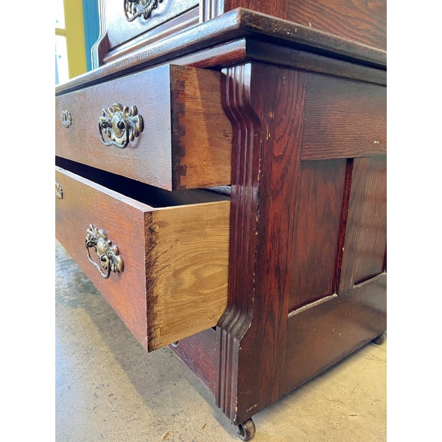 Antique Dresser With Hat Box & Mirror Chairish