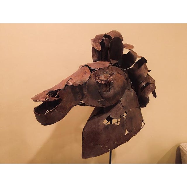 Late 20th Century Shaped Steel Horse Head Sculpture Chairish