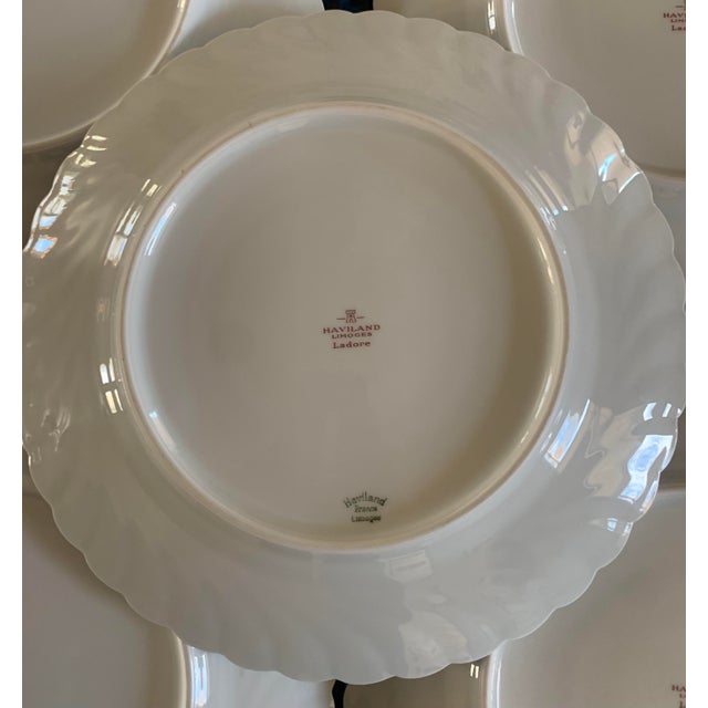 1930s Haviland Limoges “Ladore" White & Gold Dinner Plates Set of 12