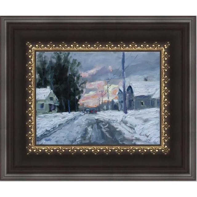 Winter Dusk, Contemporary Landscape Oil Painting For Sale - Image 9 of 10