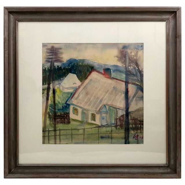 Axl Leskoschek, Mid-Century Water Color with Original Frame, 1946 For Sale - Image 8 of 8