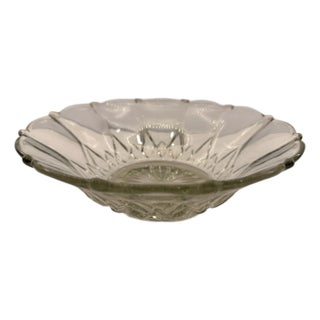 Early 20th Century Farmhouse Clear Pressed Glass Diamond Pattern For Sale