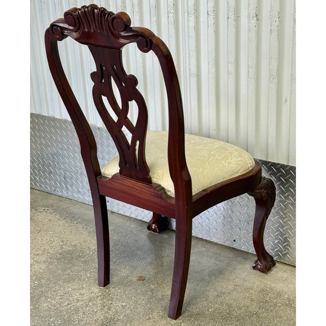 Late 20th Century Georgian Carved Rustic Mahogany Dining Chairs - Set of 4 For Sale In New York - Image 6 of 12
