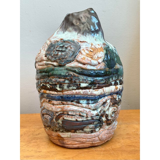 Vintage Abstract Ceramic Coil Vase For Sale - Image 11 of 12