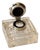 Art Deco Nickel-Plated Inkwell with Cut Glass and Brass, 1920s For Sale