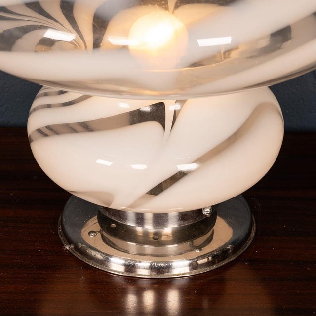 Vintage 20th Century Italian Hand-Blown Murano Glass Table Lamp, 1970s For Sale - Image 12 of 15