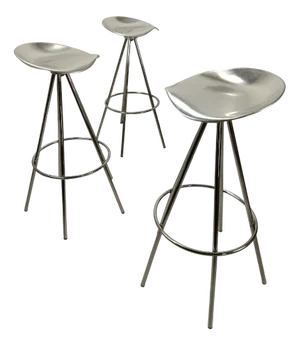 Vintage Chrome Bar Stools by Pepe Cortés, 1980s, Set of 3