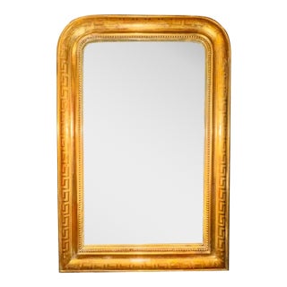 Fine 19th C. French Louis Philippe Mirror With Greek Key Frame For Sale