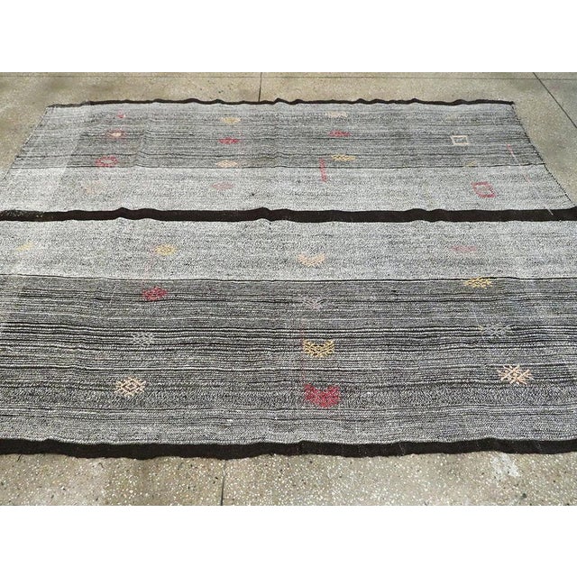 Textile Mid-20th Century Handmade Turkish Flatweave Kilim Accent Rug For Sale - Image 7 of 10