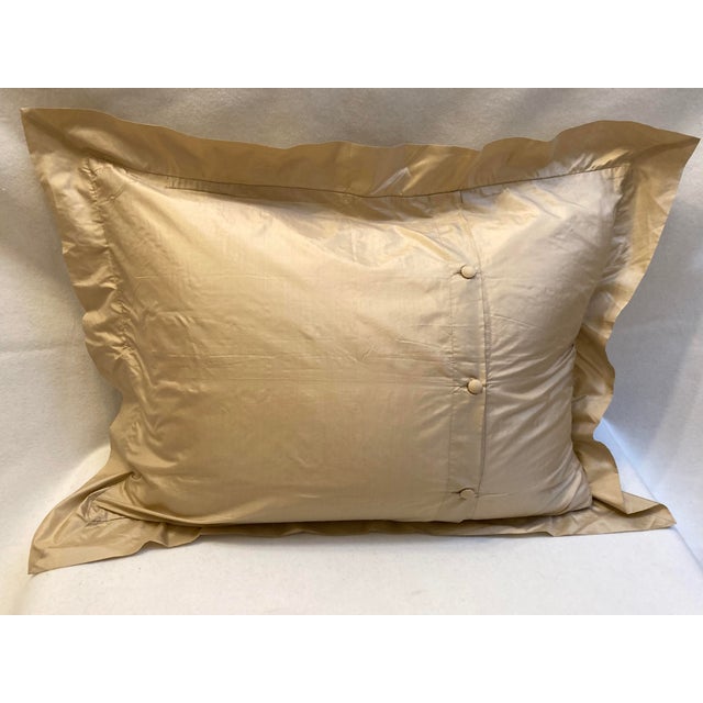 Textile Modern Pleated Tuck Silk Accent Standard Sham For Sale - Image 7 of 7