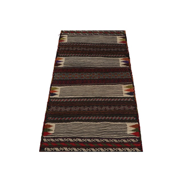 Traditional Vintage Afghan Tribal Kilim in Brown With Geometric Patterns, From Rug & Kilim For Sale - Image 3 of 7