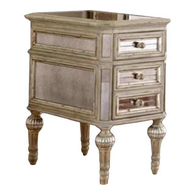 1990s Dresden Mirrored Side Table and Nightstand, A Pair For Sale