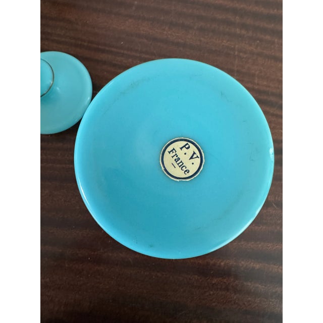 Early 20th Century Portieux Vallerysthal Blue Opaline Bottle For Sale - Image 10 of 10