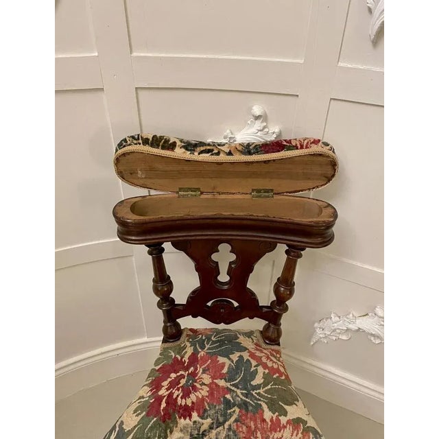 Cream Antique Victorian Oak Side Chair For Sale - Image 8 of 12