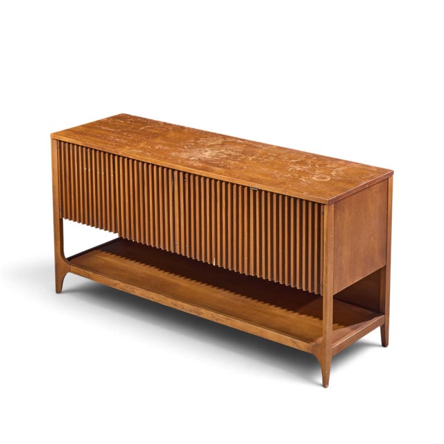Broyhill Brasilia Mid Century Walnut Fluted Credenza For Sale - Image 10 of 11