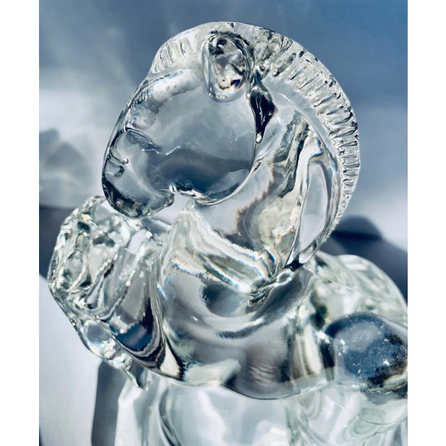 Mid 20th Century Mid-Century Art Deco Fostoria Glass Horse Bookends- a Pair For Sale - Image 5 of 13