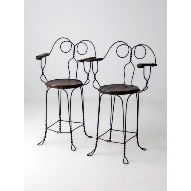 Antique a.h. Andrews Wire Ice Cream Parlor Bar Stools For Sale - Image 11 of 16
