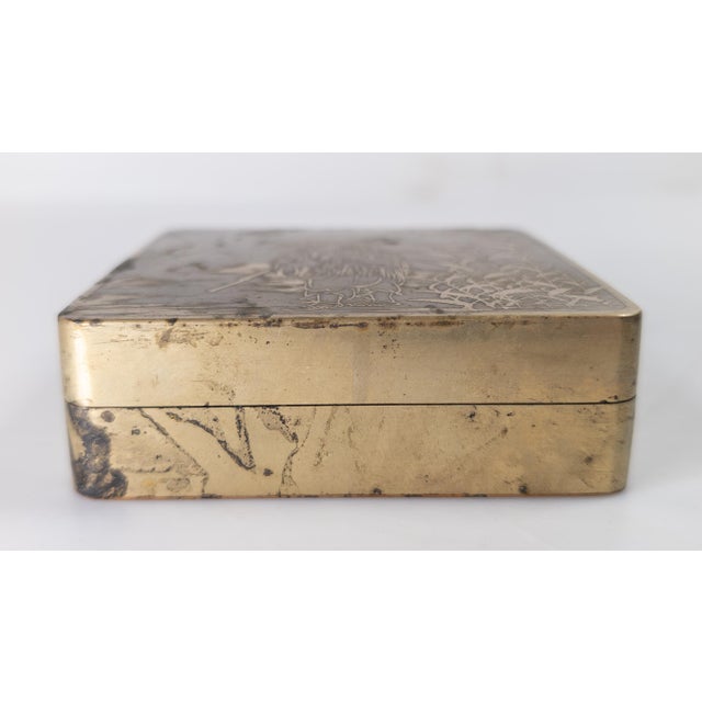 20th Century Chinese Paktong and Copper Scholar's Ink Box With Fishermen For Sale In New York - Image 6 of 14