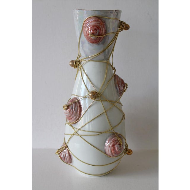 Ceramic Vases with Wires in Porcelain by Inese Brants, 2000s, Set of 2 For Sale - Image 7 of 18