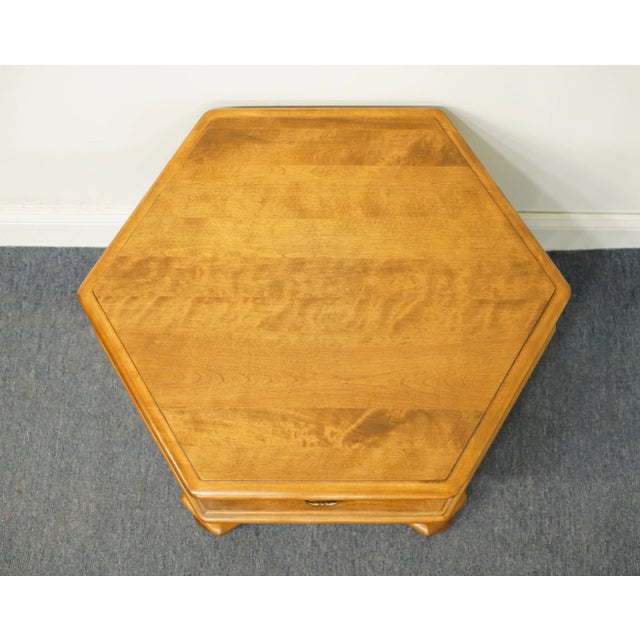 Ethan Allen Heirloom Nutmeg Maple Colonial Early American Hexagonal Accent End Table 10-8626 For Sale - Image 9 of 13
