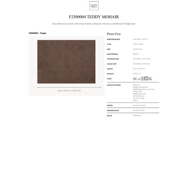 2020s Pierre Frey Teddy Mohair - Taupe For Sale - Image 5 of 5
