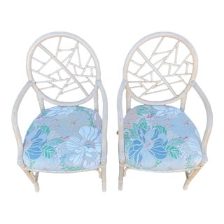 Vintage Rattan Dining Chairs - A Pair For Sale
