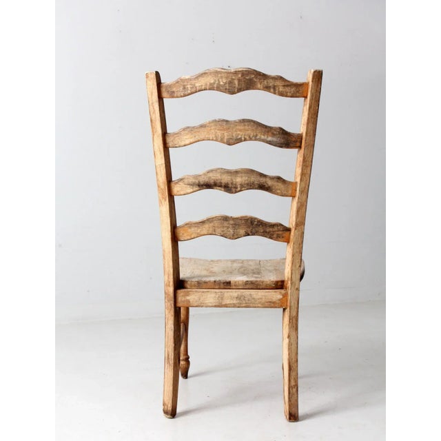 Brown Vintage Ladder Back Chair For Sale - Image 8 of 10