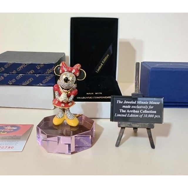 Disney Arribas Brothers Swarovski Jeweled Minnie Mouse Figurine Cristal Collection (Limited Edition #790/10,000 With Original Boxes and Certificate) For Sale - Image 18 of 18