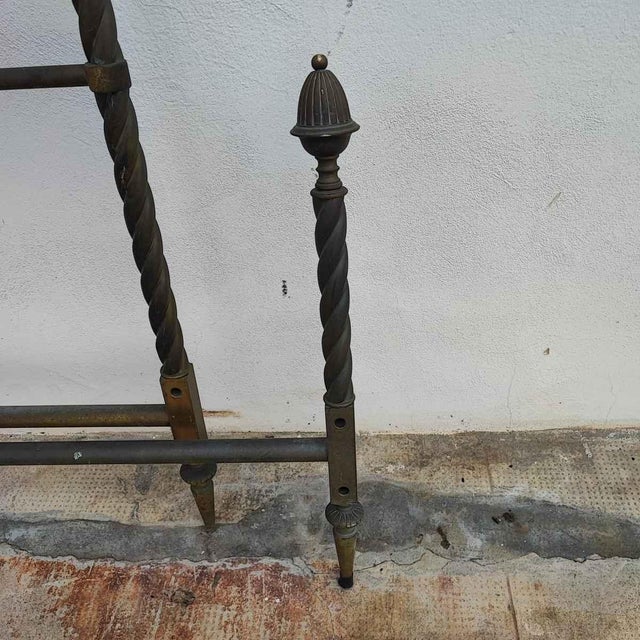Antique Metal Bed with Twists and Decorations For Sale - Image 3 of 15