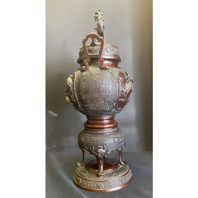 Bronze Urn Incense Burner For Sale - Image 9 of 13