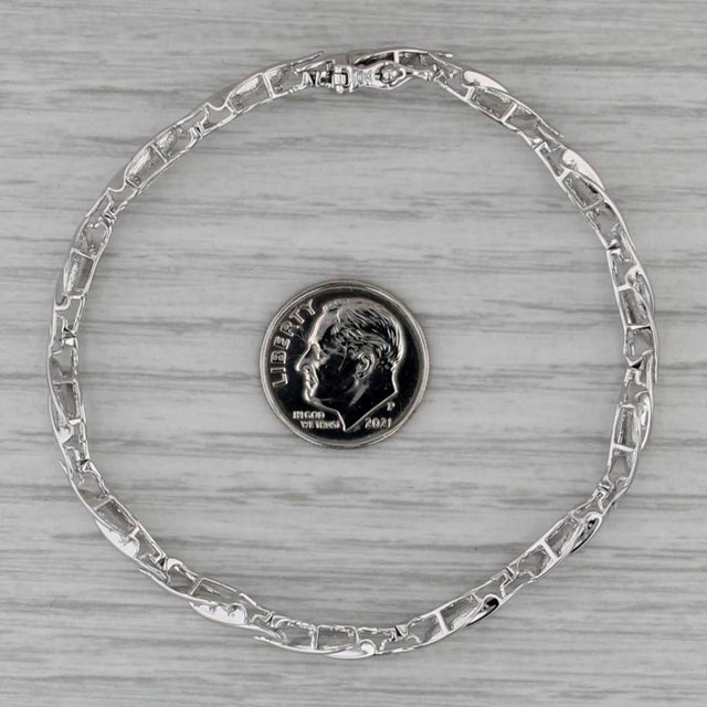 Platinum 0.85ctw Diamond Tennis Bracelet 10k White Gold 7" 5.2mm For Sale - Image 8 of 8