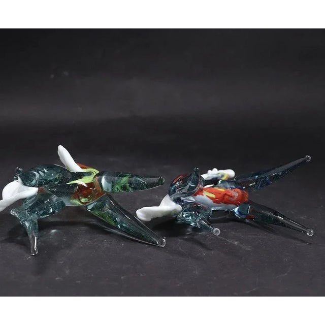 1950s Fulvio Boionconi Two Murano Glass Sculpture Horses With White Manes For Sale - Image 5 of 6