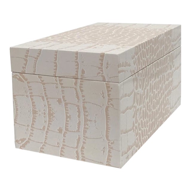 Pink Crocodile Pattern American Made Wood Box For Sale