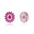 Metal Luxury 10.21ct Ruby Bloom Diamond Halo Statement Stud Earrings in 14k Gold- A Pair For Sale - Image 7 of 16