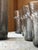 Mid-Century Modern Mid-Century Modern Smoky Grey Woodgrain Bark Glass Pitcher and Tumbler Set, 1970, Set of 5 For Sale - Image 3 of 16