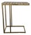 Currey & Company Travertine and Brass Dezi C Cantilever Side Table For Sale