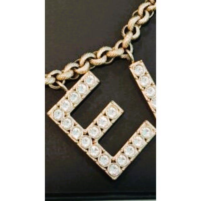 Vintage Lagerfeld Era Chanel Strass Crystal Logo Chain Belt Necklace Bag Jewelry For Sale - Image 13 of 16