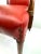 Red Mid 20th Century Red Leather Armchair With Curved Wood Arms and Brass Nailhead Trim For Sale - Image 8 of 12