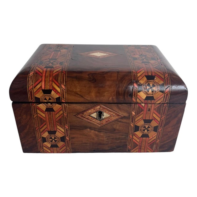 English Tunbridge Ware Bridge Box For Sale