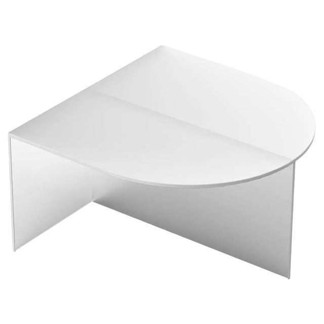 White Satin Glass Fifty Oblong Coffee Table by Sebastian Scherer For Sale