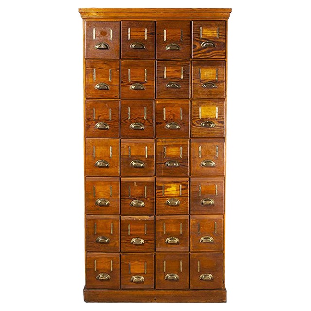 Tall Chest of 28 Drawers, 1940s For Sale