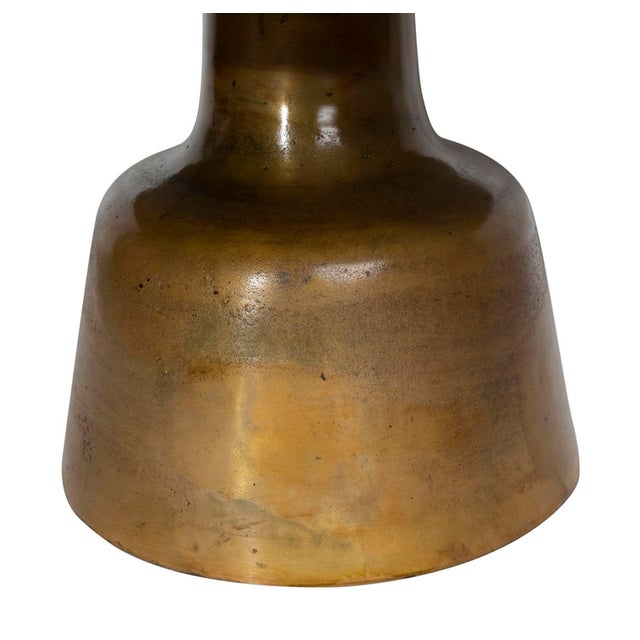 Brass Forma Brass Pedestal Modern Industrial Coffee Table For Sale - Image 8 of 10