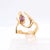 Vintage Space Age 14k Gold & Amethyst Modernist Ring Size 4.5 For Sale - Image 4 of 12