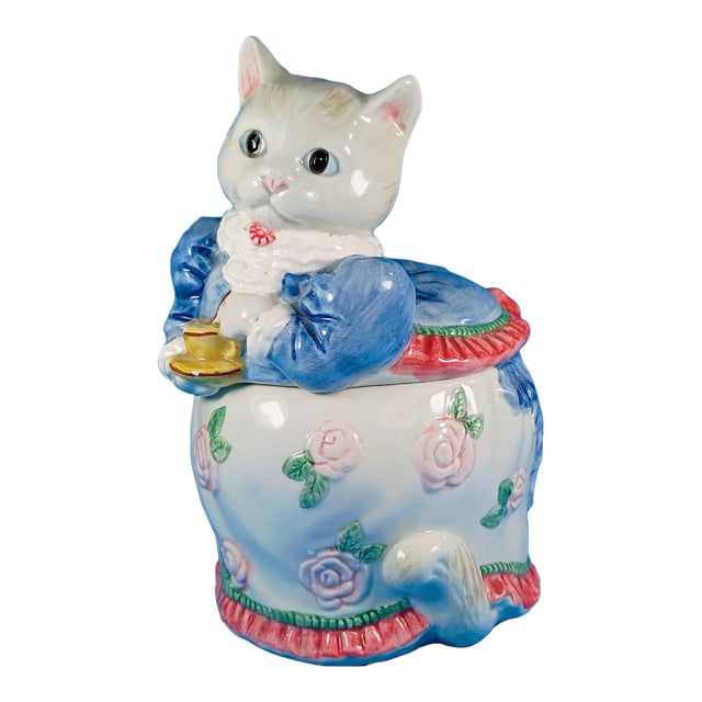 Vintage 1988 Fitz & Floyd, Kittens of Knightsbridge Biscuit Jar For Sale