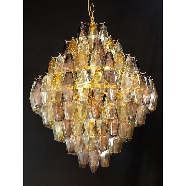 Pear-Shaped Chandelier with Multicolored Polyhedron Glass, 1962 For Sale - Image 11 of 11